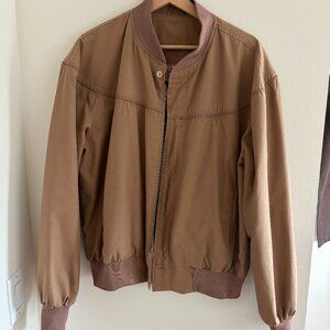 Vintage Mens Midwest Traders Brown Bomber Style Jacket